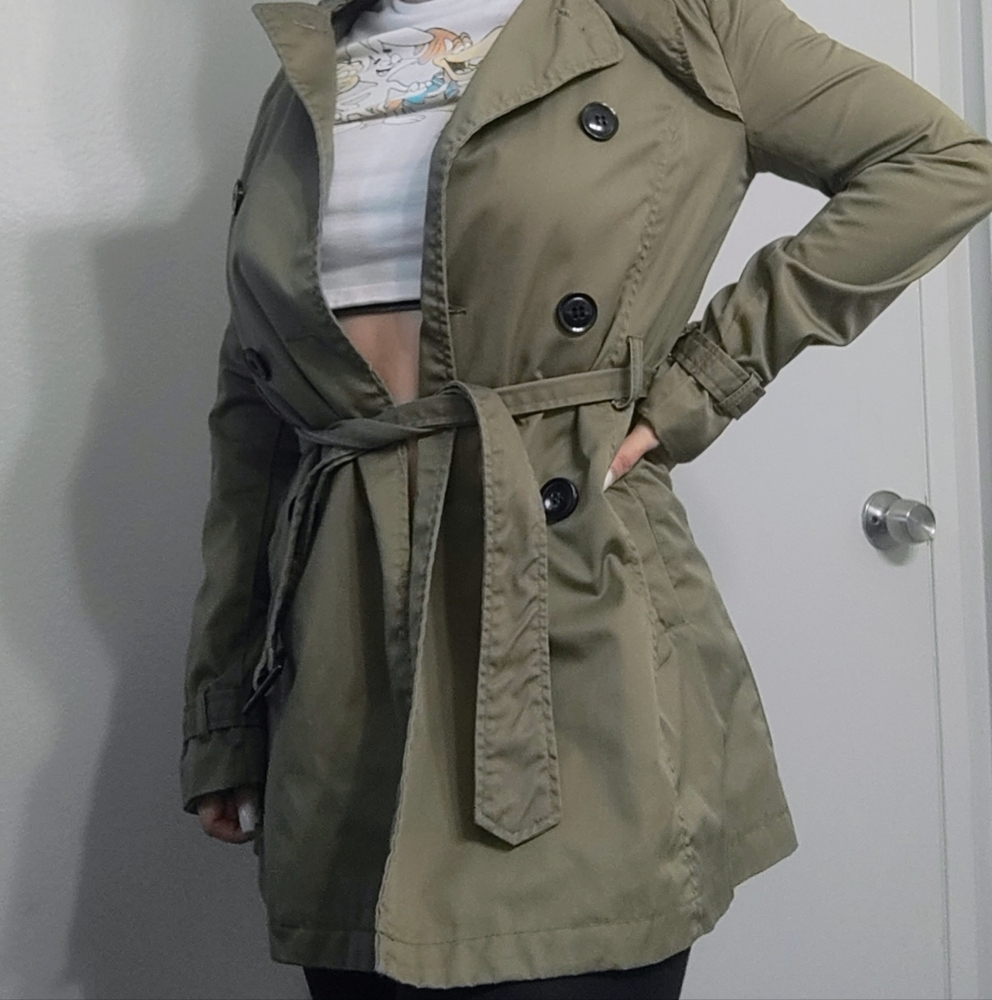 Women's Olive Trench Coat